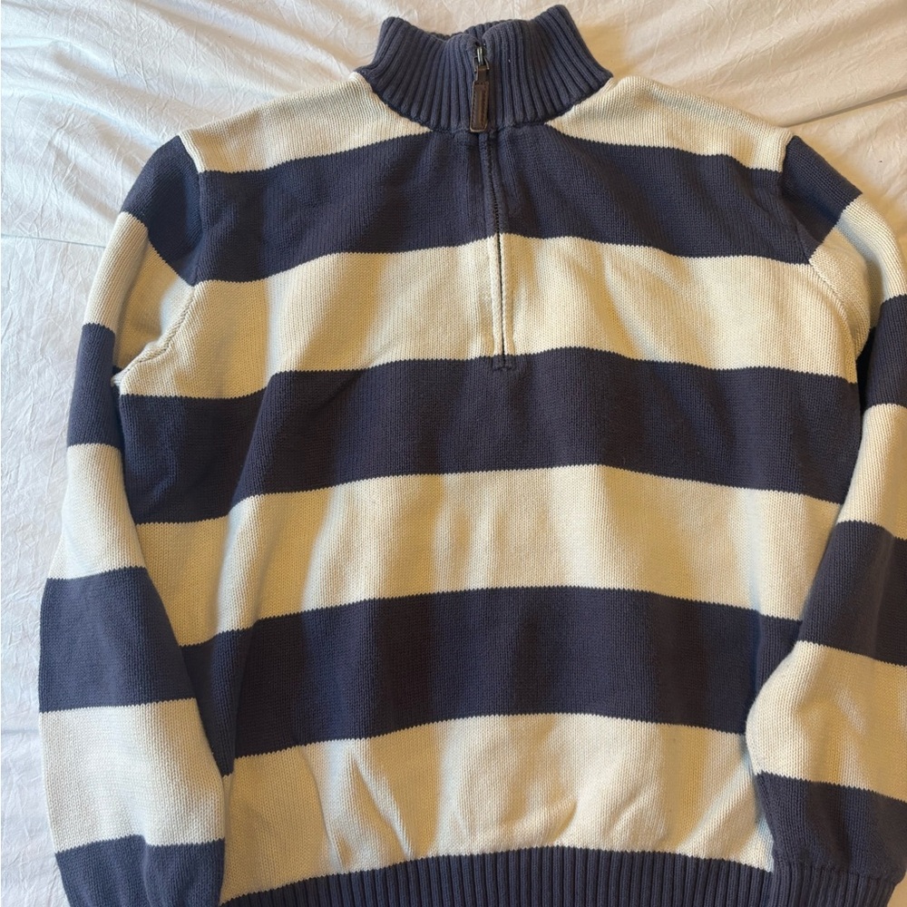 Brandy Melville Navy and Cream Quarter Zip